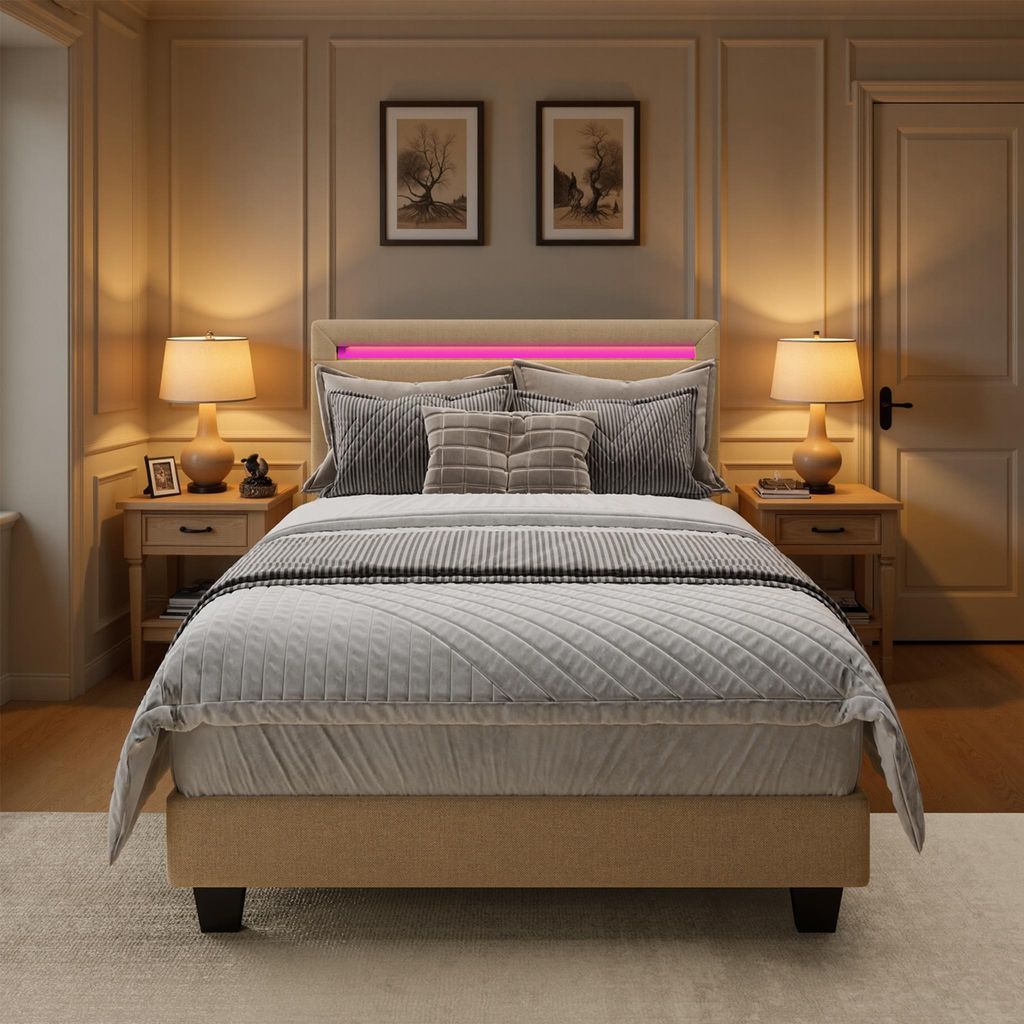Čalouněná postel BEALIFE BF27 90x200 cm s lamelovým roštem Obrázek produktu 