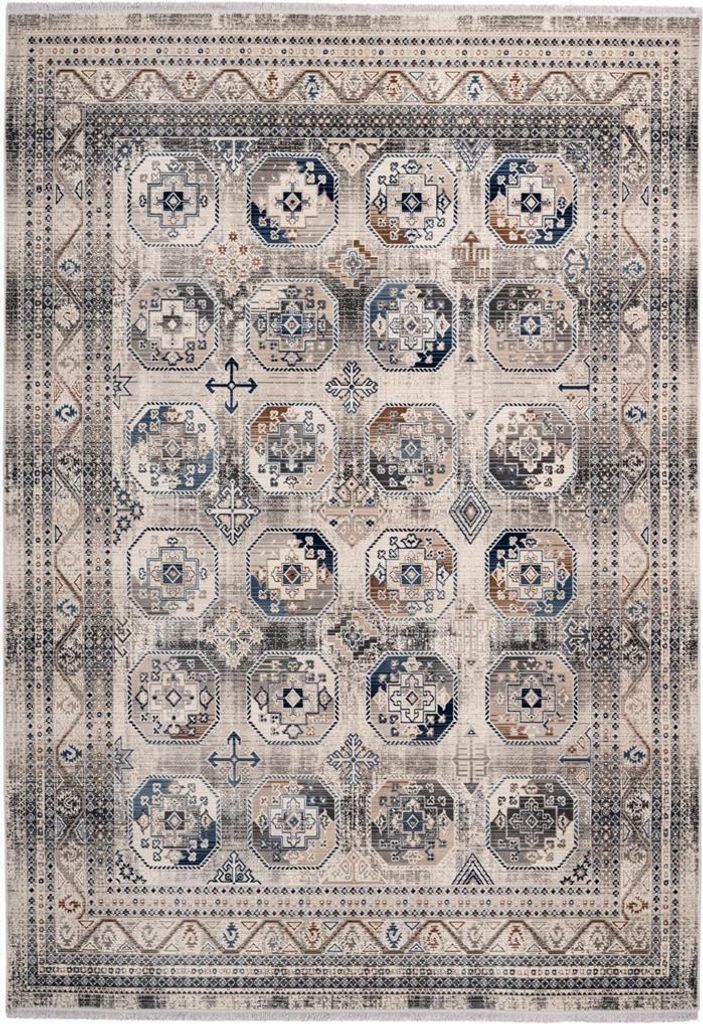 Qiyano Orientalischer Teppich für Wohnzimmer Blumenmuster abstrakt Vintage mehrfarbig, 200 x 290 cm