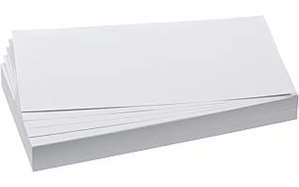 FRANKEN Schede di moderazione rettangolari, 205 x 95 mm, 500 pezzi, schede di presentazione ideali per riunioni, corsi di formazione, corsi di formazione in ufficio o in hotel e insegnanti a scuola, schede Metaplan, bianche, UMZ 1020 09