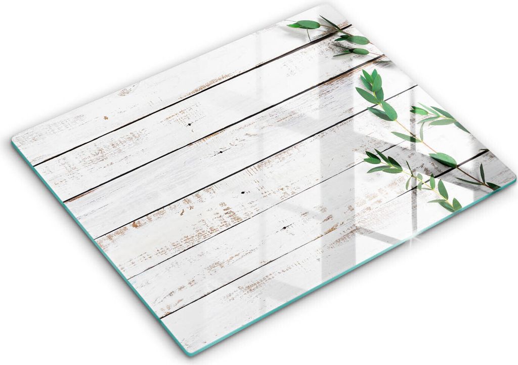 Abdeckung Glas - Küchenabdeckung - 40x52 cm - Abdeckplatte - Alte Bretter und Blätter