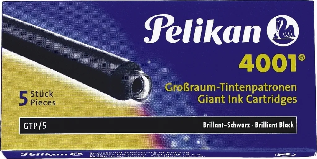 Recharge Encre Noire Pelikan pour Écriture Fluide et Durable - Lot 10