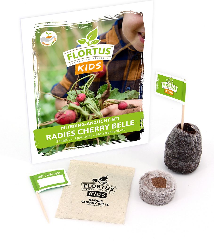 KIDS Mini Anzuchtset Radies Cherry Belle | Für die Kleinen von FLORTUS