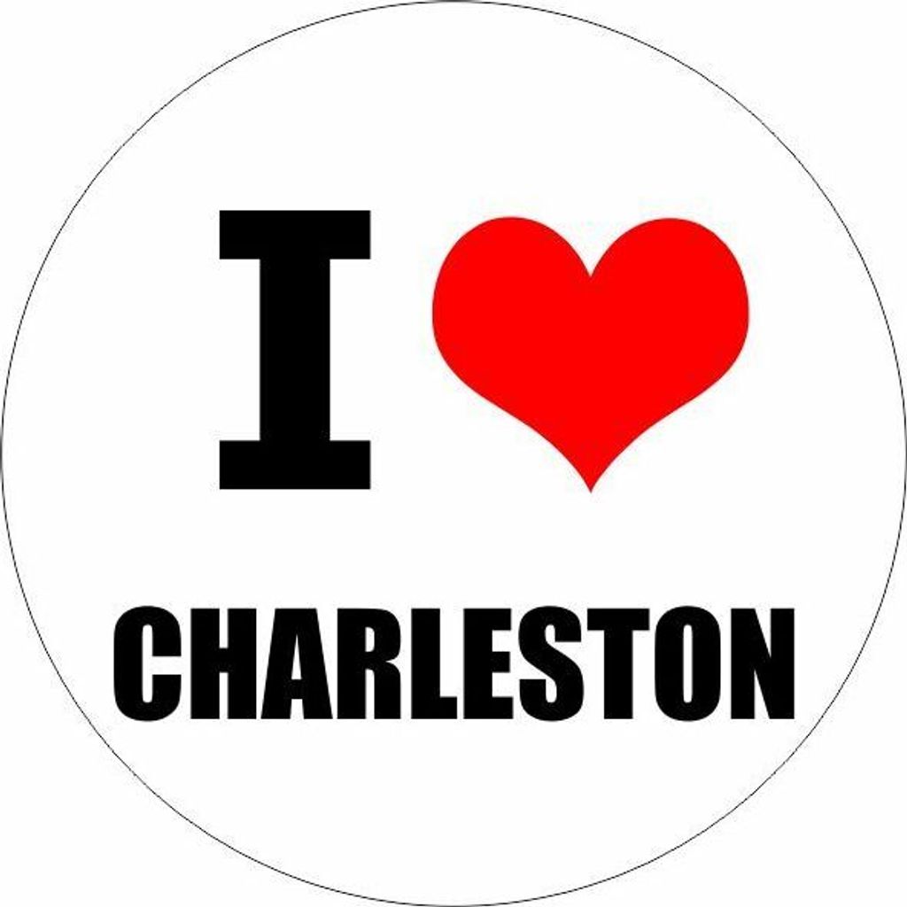 Kiwistar - Autoaufkleber - 5x5 cm - außen klebend - I love Charleston South Carolina für Auto, Laptop, Fahrrad, LKW, Motorrad Aufkleber mehrfarbi...