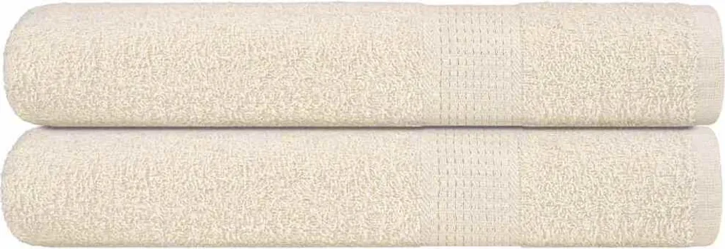 Asciugamani Grandi FROGN 2 Pezzi 100x200 cm Crema - 100% Cotone 360g