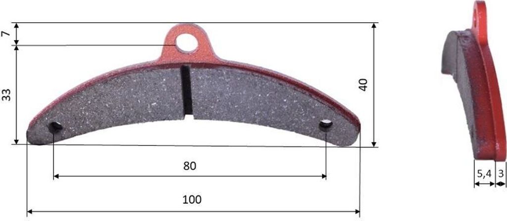 Satz Bremsbeläge (2 Stück), für Birel Handbremse, vorne (529)