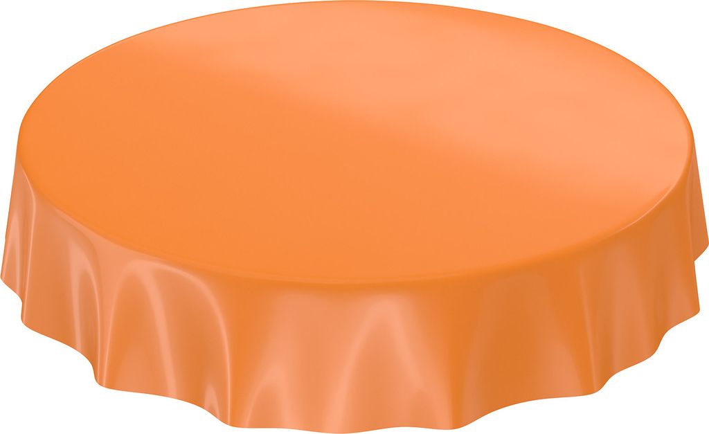 Tischdecke Wachstuch PVC abwaschbar Einfarbig Orange Rund 140cm Schnittkante