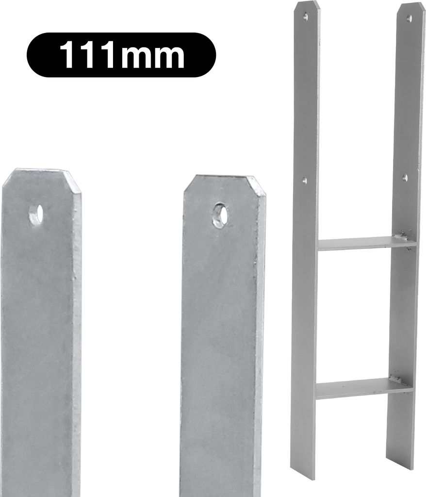 Aopunly 2x Pfostenträger Pfostenanker H-Pfostenanker Einbetonieren Pfostenträger Pfostenhalter 81-141mm 600MM