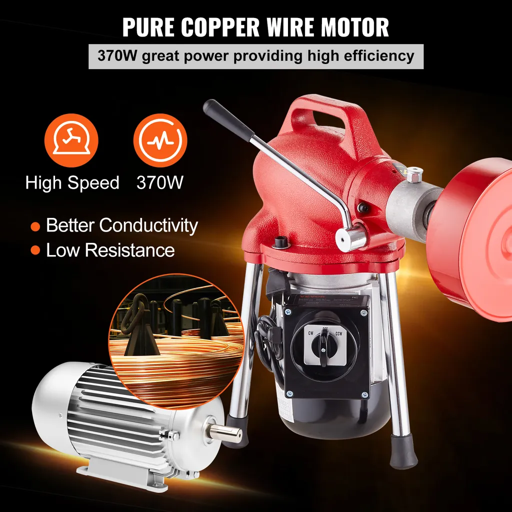 Machine Nettoyage Canalisations 370W avec 7 Lames de Coupe - 5