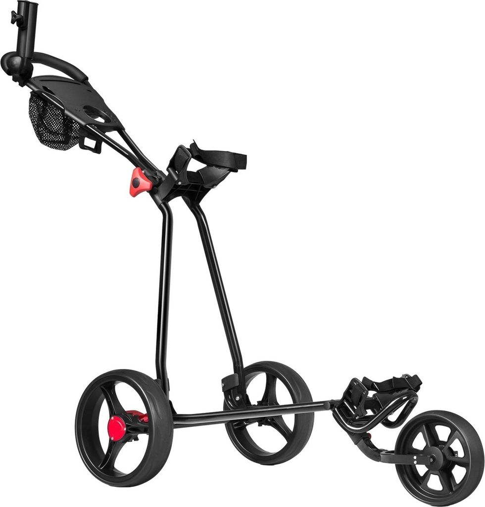 3-Rad-Golf-Push-Cart mit verstellbarem Griff, zusammenklappbar