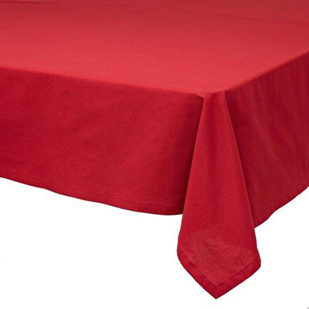 Kreuzfreira Tischtuch 100% Baumwolle rot 140x180 cm