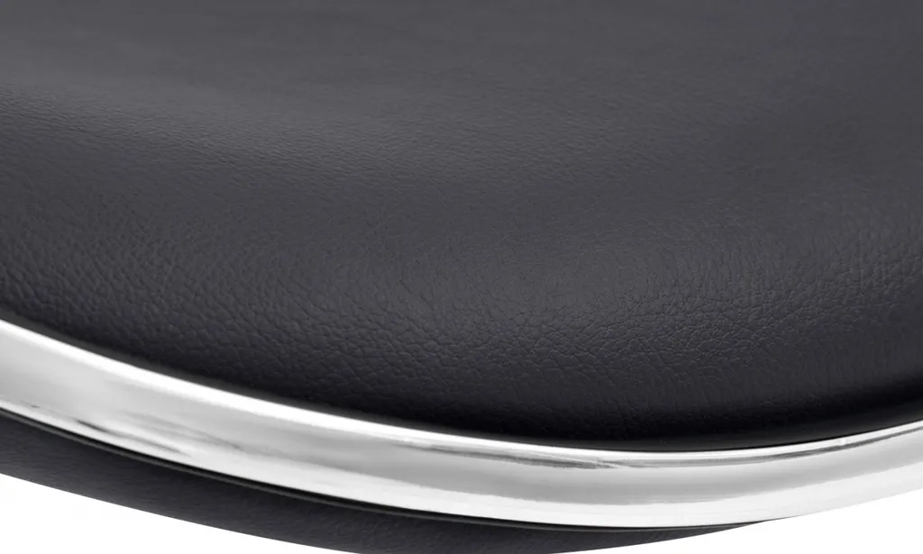 Chaise de bar Shanghai Noir avec structure en métal noir mat robuste - 3