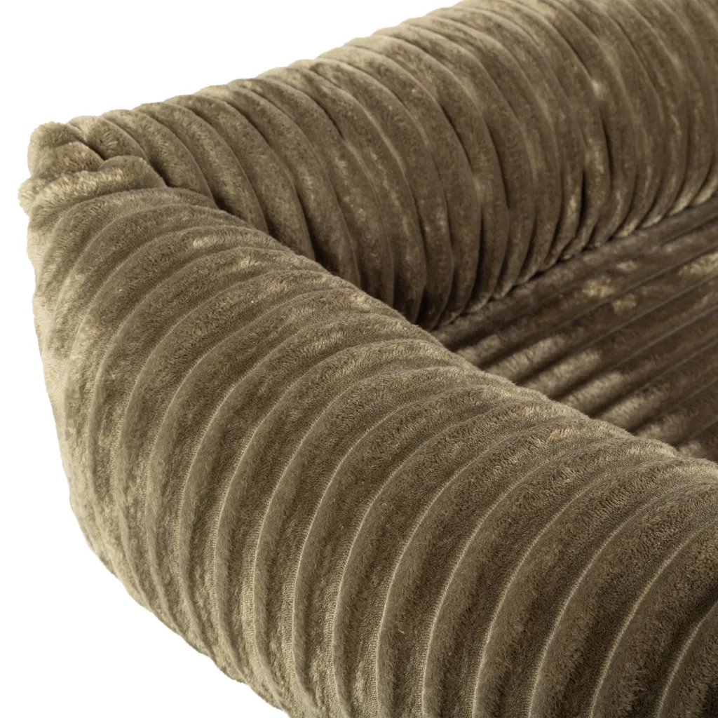 Cuccia Cani Boutique ZOO S 75x65 Verde Oliva | Look Scamosciato Lavabile - 6