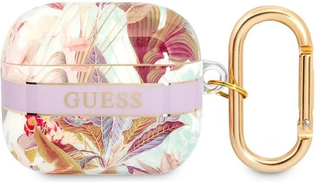 Guess Flower Strap: L'Eleganza Viola per i tuoi AirPods 3