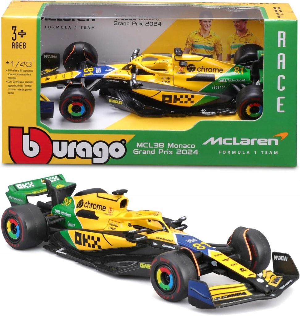 Bburago 1:43 RACE Formel F1 – McLaren F1 Team MCL38 Senna Produktbild 