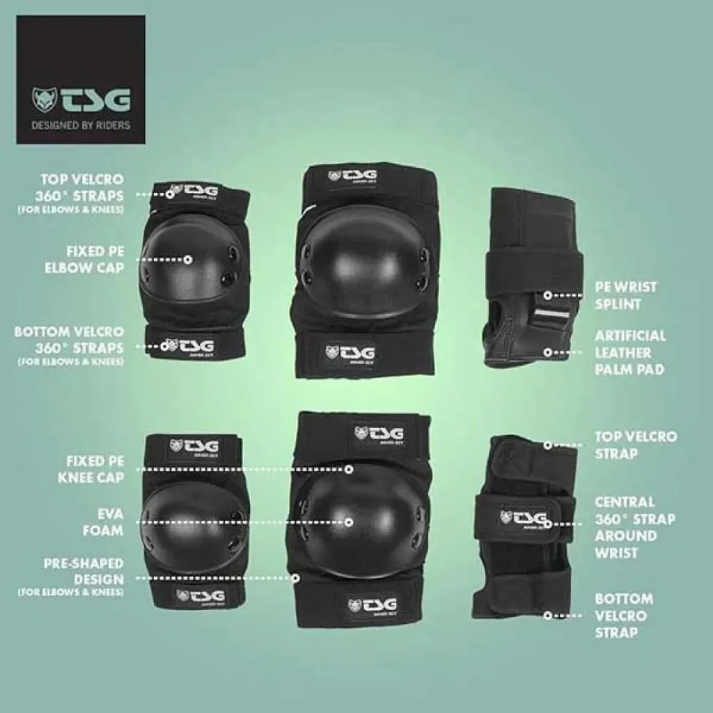 Set de protections roller et skate pour enfant TSG Basic Junior noir - 11