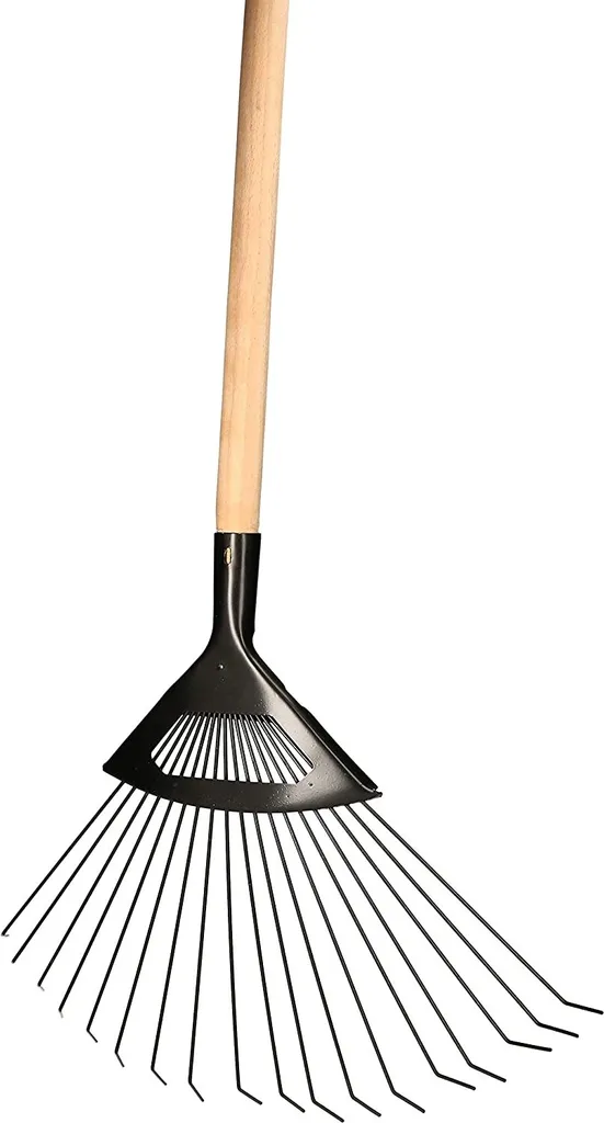 KOTARBAU® Rastrello per foglie in filo d'acciaio per spazzare l'erba con manico in legno 150cm