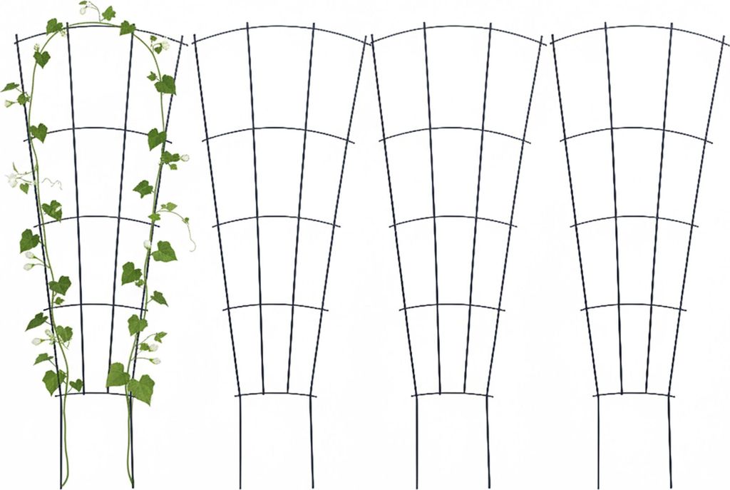 Relaxdays Supporto per piante in metallo, set da 4 pezzi, Immagine del prodotto 