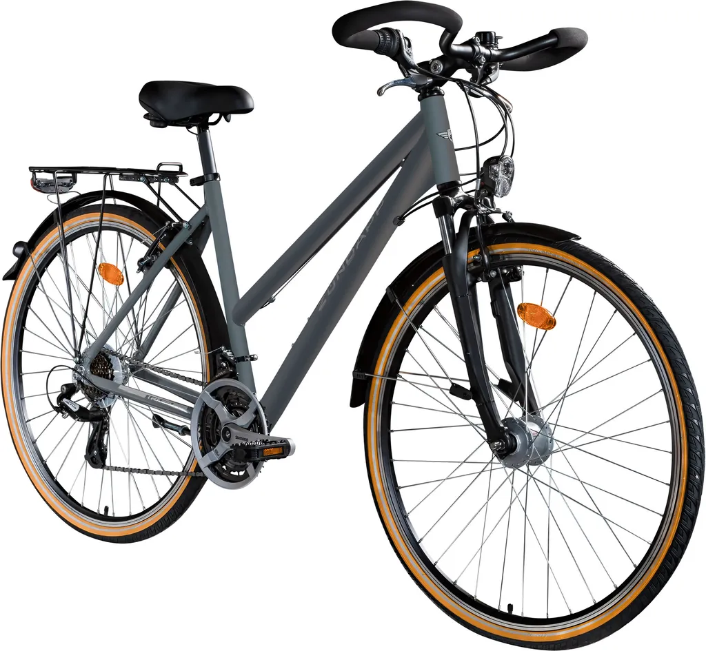 VTC polyvalent Zündapp T700 28 pouces vélo de trekking 21 vitesses gris