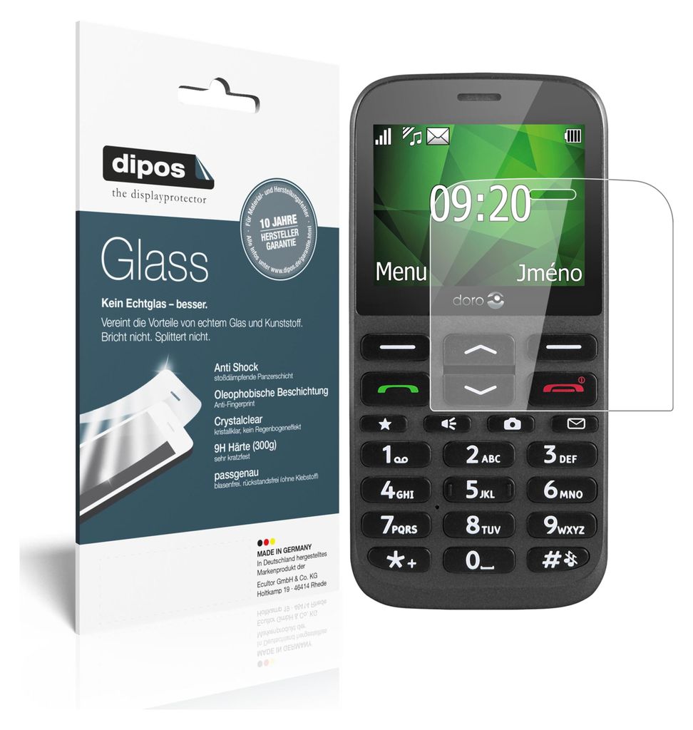 2x Schutzfolie für Doro 1370 - Anti-Shock 9H Folie dipos Glass Kunststoffglas