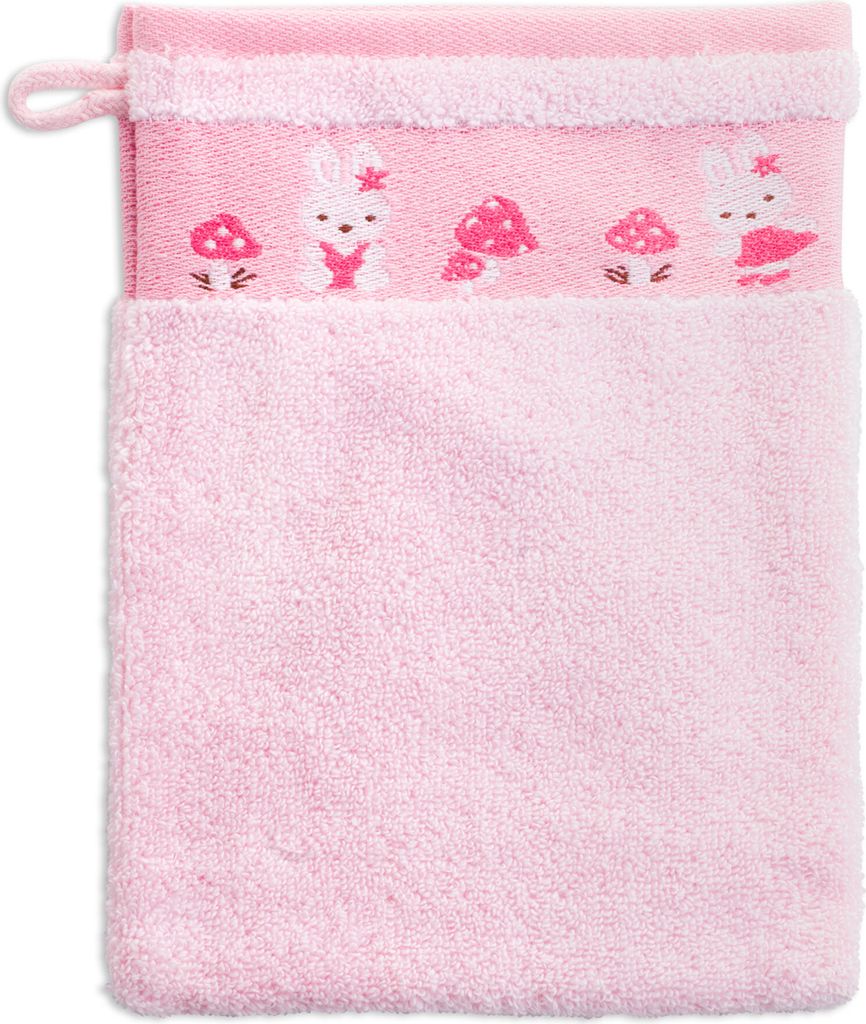 grace grand spa Waschlappen im 3er-Pack Kids mit niedlichen Tier-Motiven Pink One Size