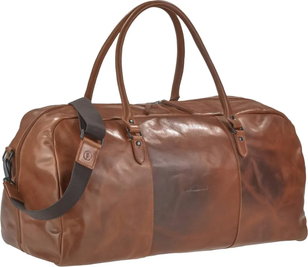 Sac de voyage cuir véritable Caramel - Finition Newport robuste et chic