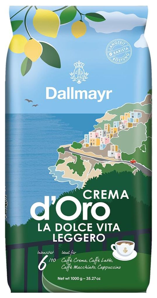 Dallmayr Crema d'Oro La Dolce Vita Leggero ganze Bohnen 1kg Produktbild 