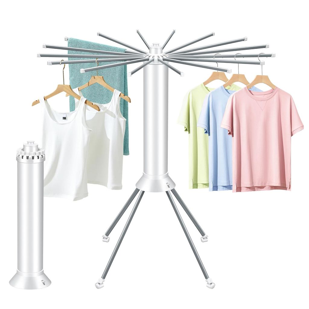 Klappbarer Wäscheständer Octopus Wäscheständer mit Rollen für den Innen- und Außenbereich Haushalt Tragbar Kompakt