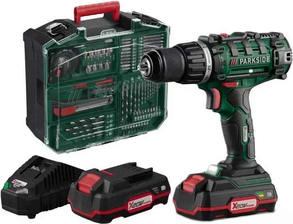 PARKSIDE 20 V Akku-Bohrschrauber-Set PABS 20-Li G8, mit 2 x Akku und Ladegerät