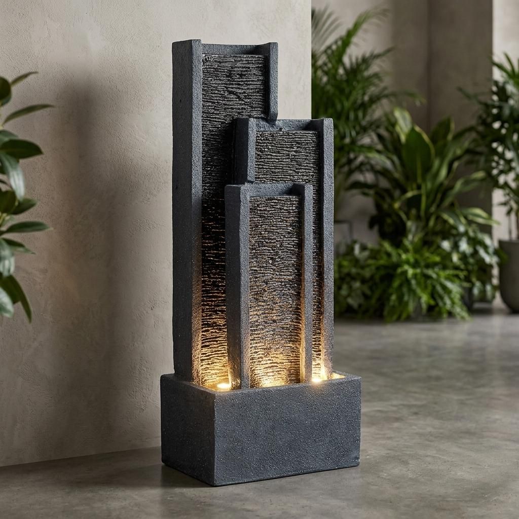 Gartenbrunnen BK903 Wasserwand 99 cm Standbrunnen Produktbild  KI-generiertes Bild