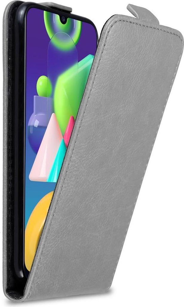 Cadorabo Hülle für Samsung Galaxy M31 Schutz Hülle in Grau Flip Etui Handyhülle Case Cover