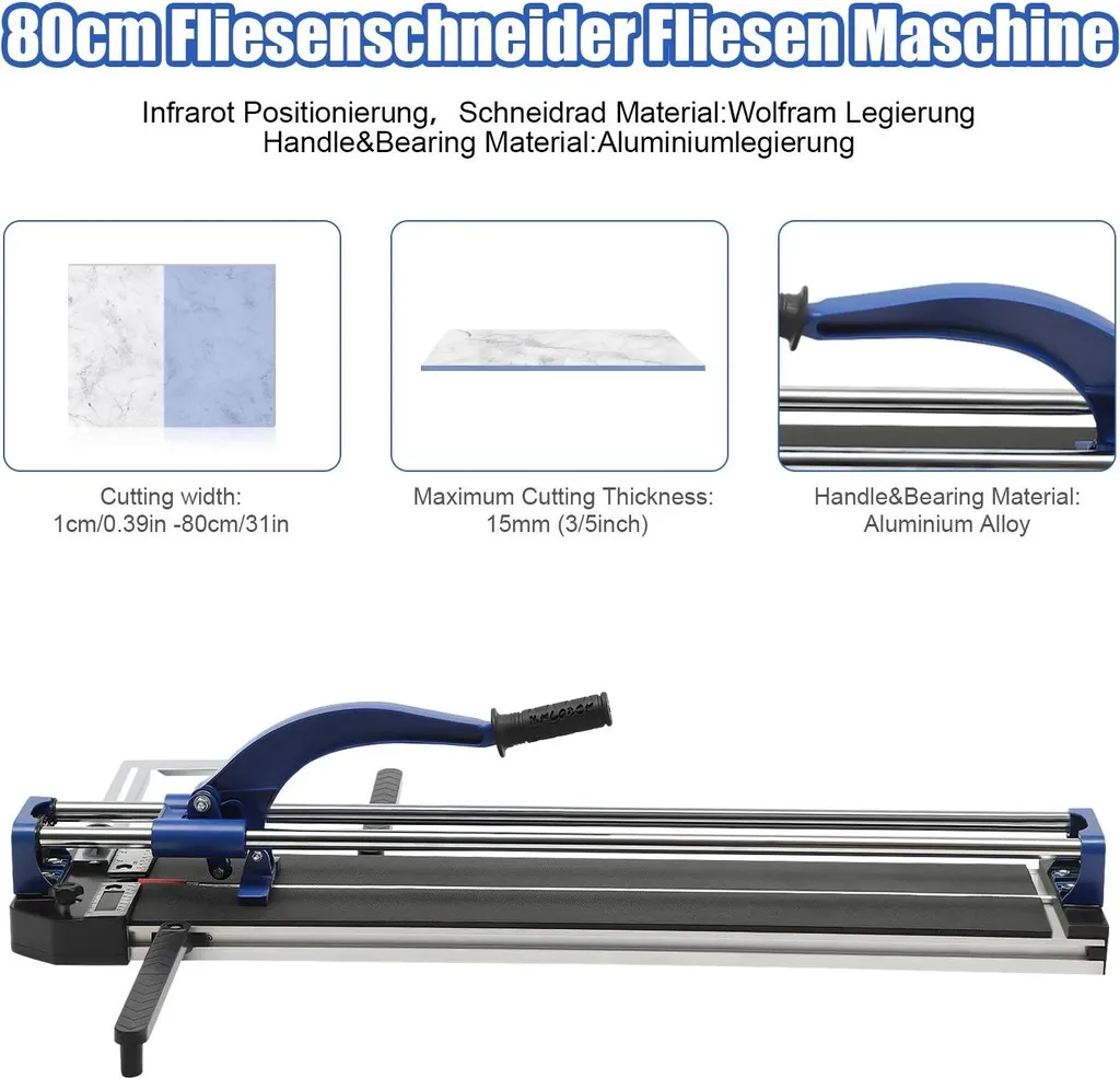 Coupe-carreaux pour pose de sol et faïence avec guide laser de précision