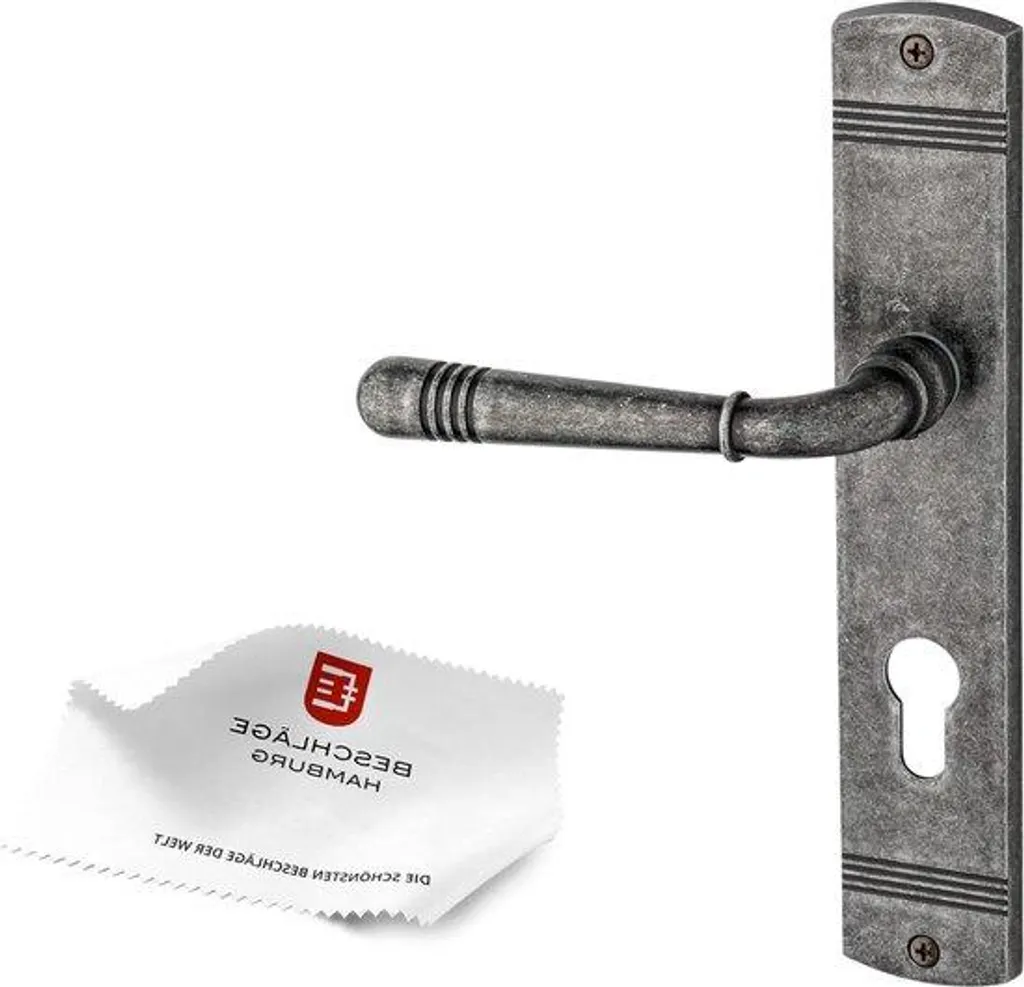 Poignée de porte PZ plaque longue pour rénover facilement bureau ou cave