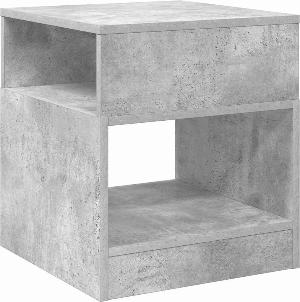 Offerta Tavolino Grigio Cemento 40,5x40x45 cm Materiale Ligneo