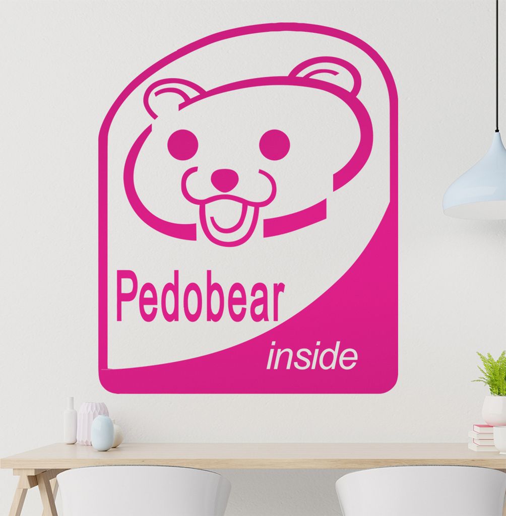 Pedobear inside Wandtattoo in 6 Größen - Wandaufkleber Wall Sticker - Dekoration, Küche, Wohnzimmer, Schlafzimmer, Badezimmer