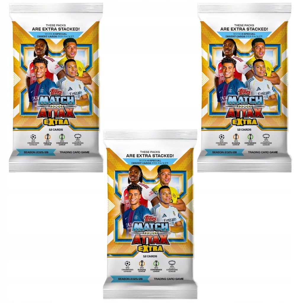 MATCH ATTAX EXTRA 2026 Topps – 3 packs of 36 football cards Obrázok produktu 