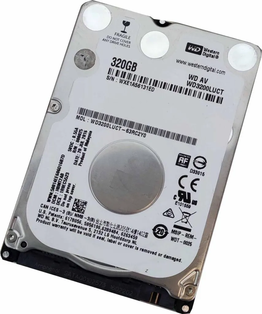 Hard Disk 320Gb Western Digital Sata 2,5" Wd3200Luct Interno Notebook Laptop Pc