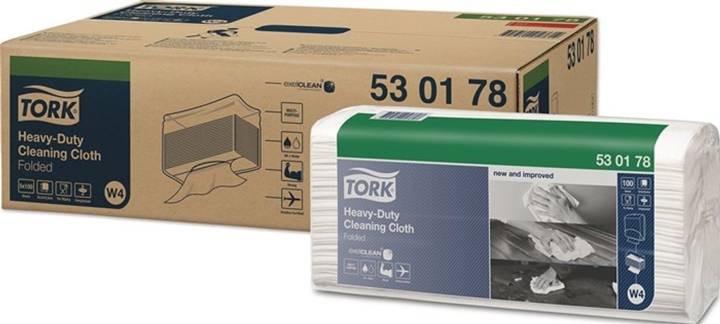 TORK Putztuch 530179 L430xB355ca. mm weiß 1-lagig, gefaltet Produktbild 