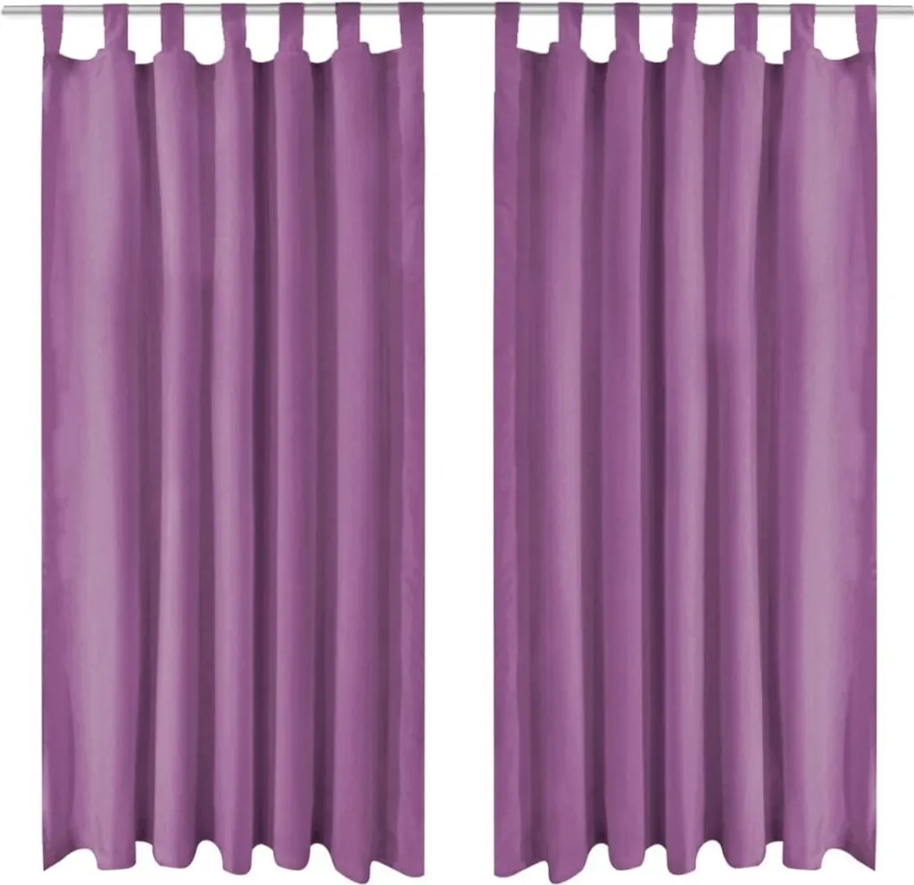 Paire de rideaux occultants à passants 140x225 cm Lilas pour salon