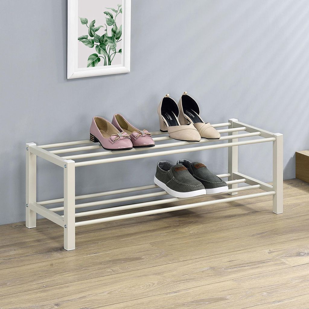 Schuhregal NAVAN Metall Beige, robuste Schuhbank mit 2 Produktbild 