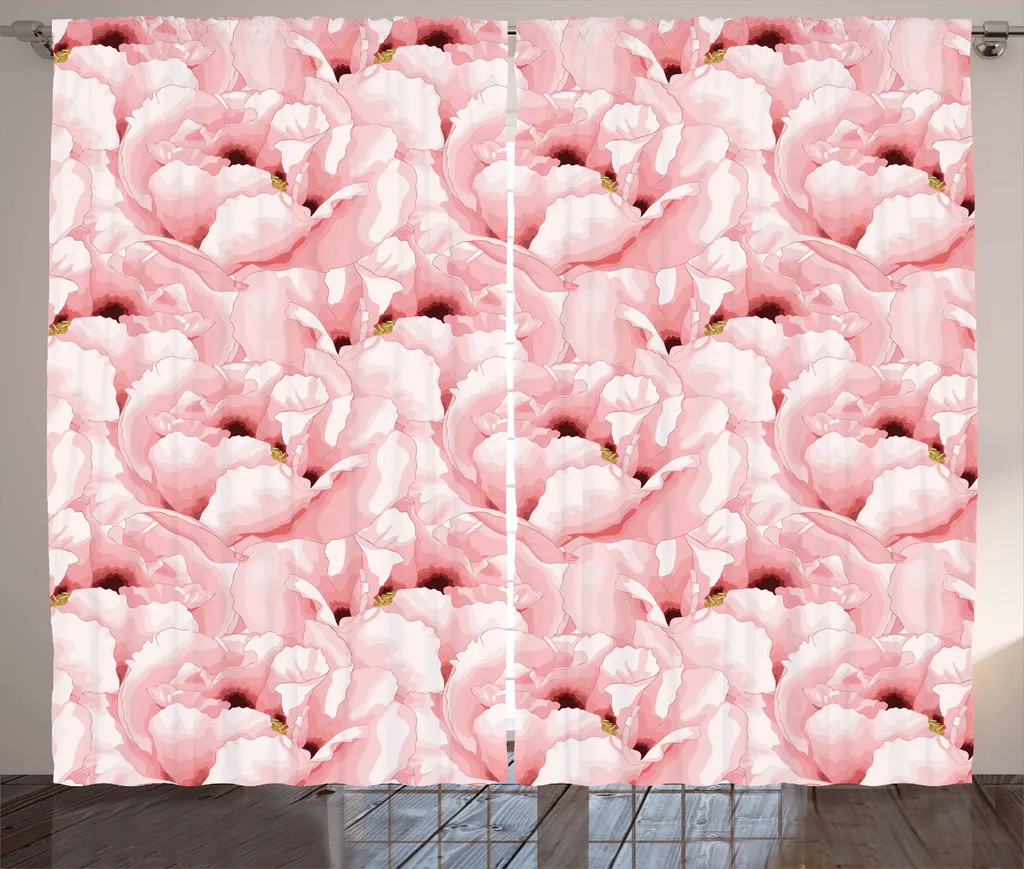 Tenda Shabby Rosa ABAKUHAUS 280x175 cm - Fiori Rampicanti Chic