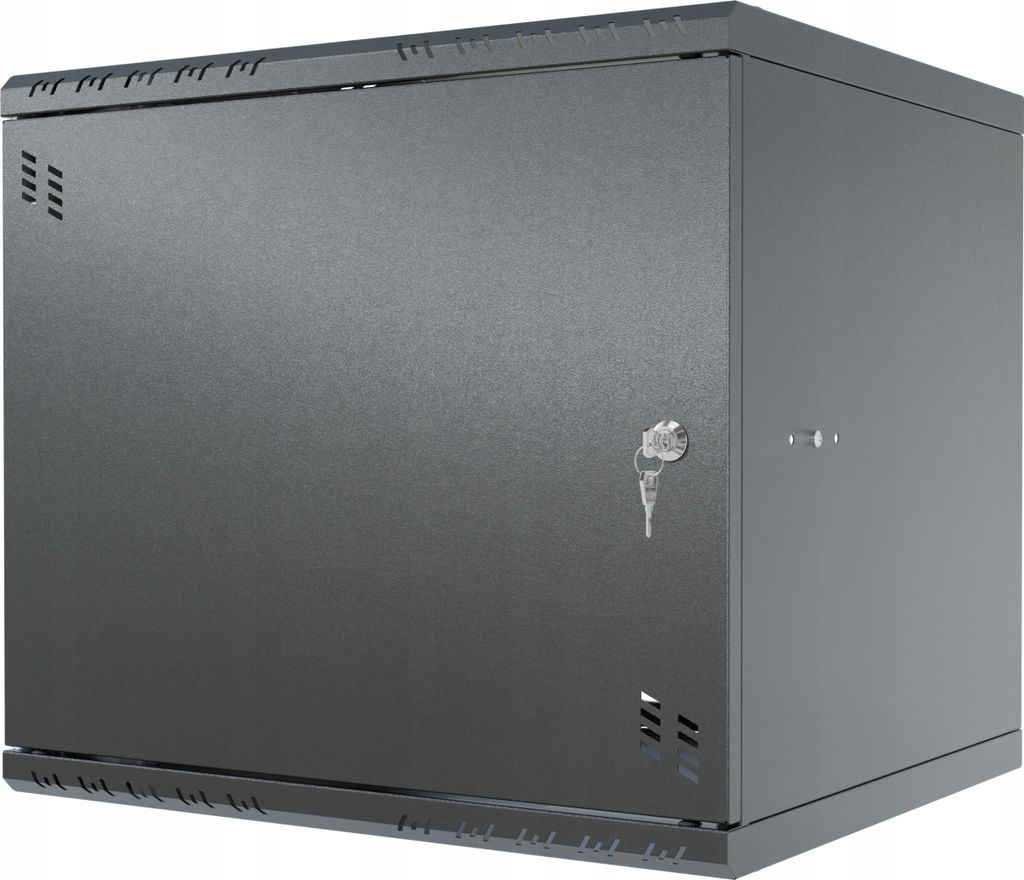 Serverschrank Netzwerkschrank 19 Zoll 9U 450mm RACK Hängeserverschrank Metalltür Schwarz Stalflex