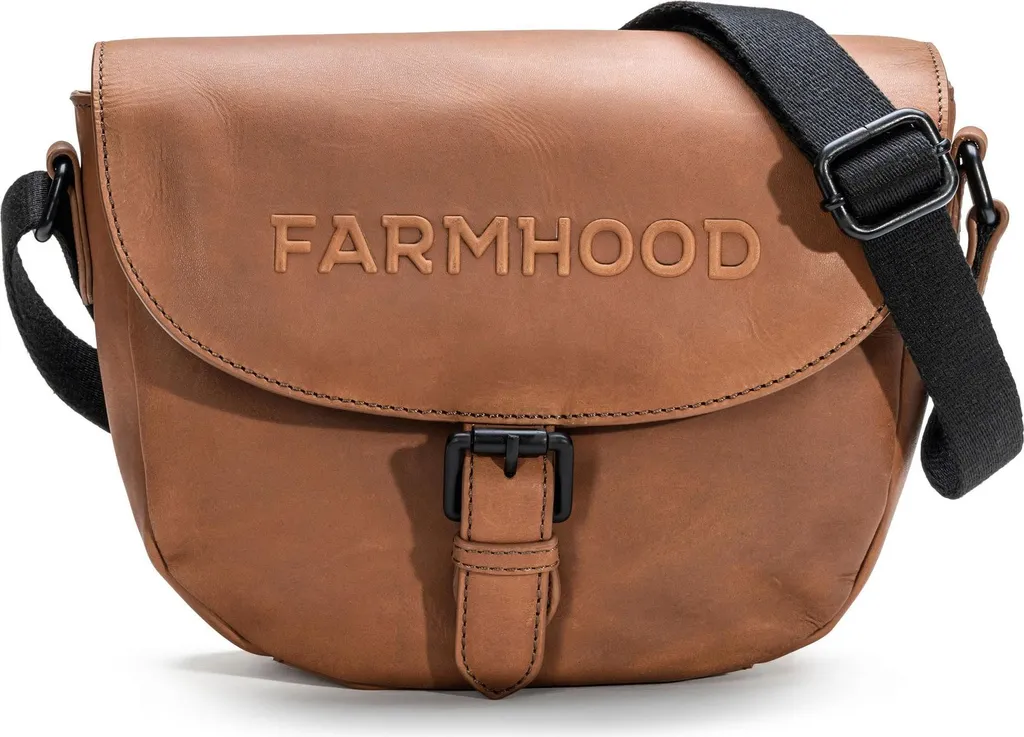 Sac Nashville Farmhood Crossbody en cuir véritable Mid Brown élégant