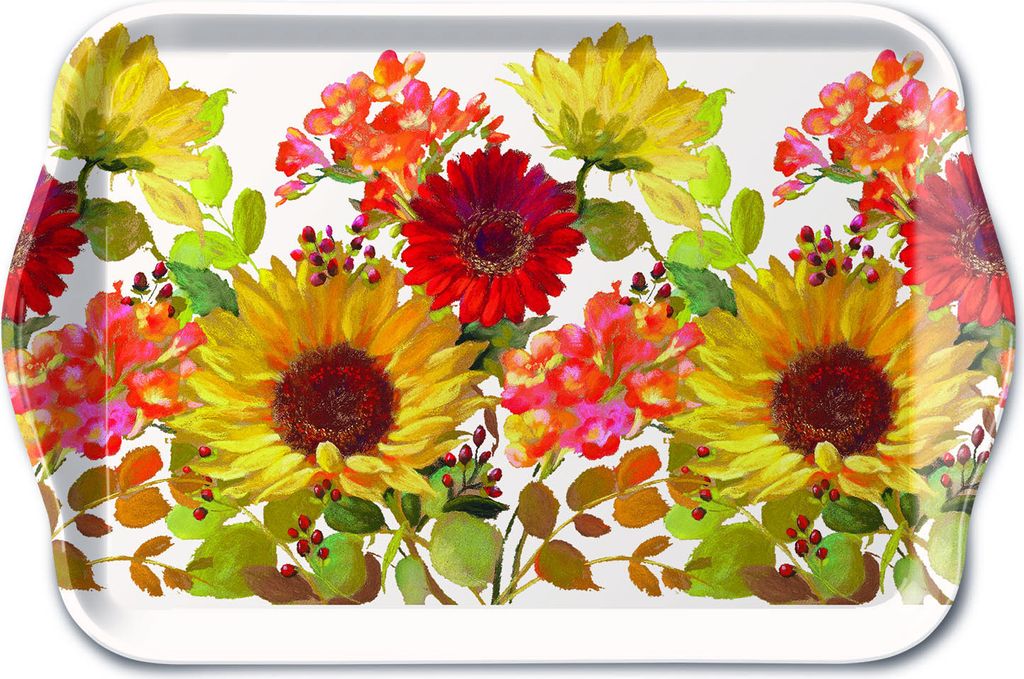 Tray Melamine – Tablett – 13 x 21 cm - Sunny Flowers Cream