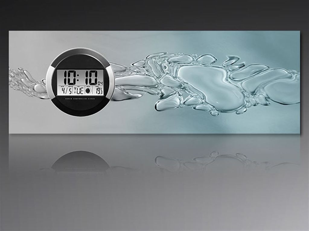 6123 Dixtime Digital Designer Wanduhr, Moderne Wohnraumuhr 35x100cm