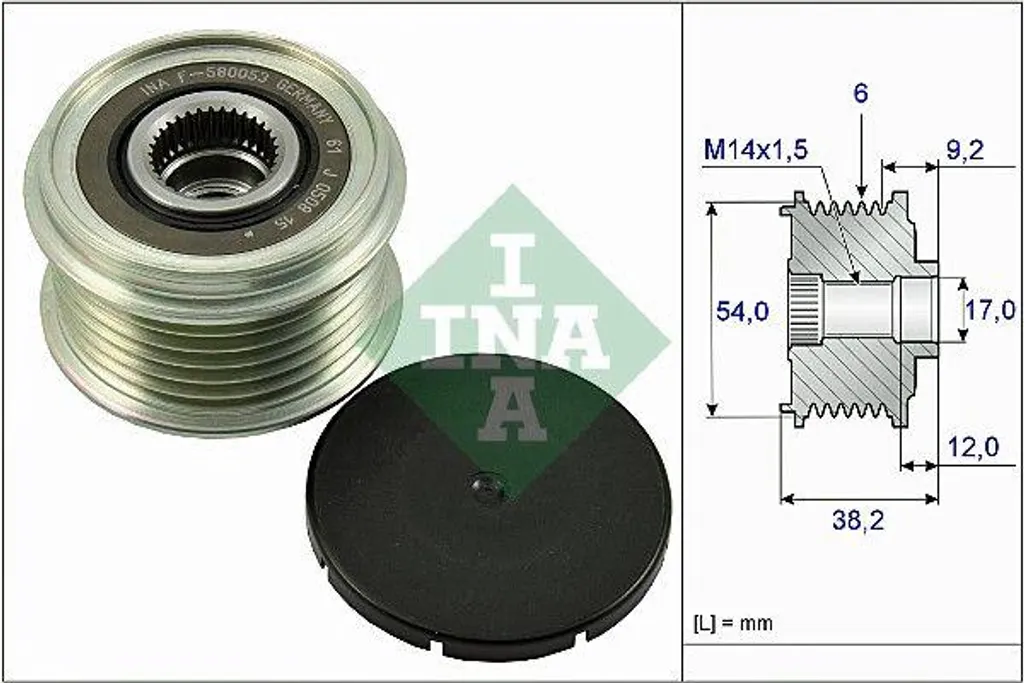 Poulie alternateur débrayable renforcée OE 98281535 Range Rover Evoque