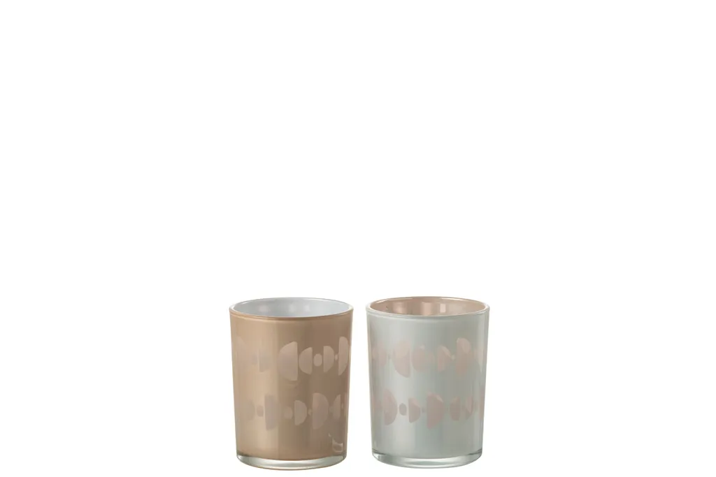 Lanterne Décorative Croissant de Lune en Verre Mix J-Line - Lot de 2