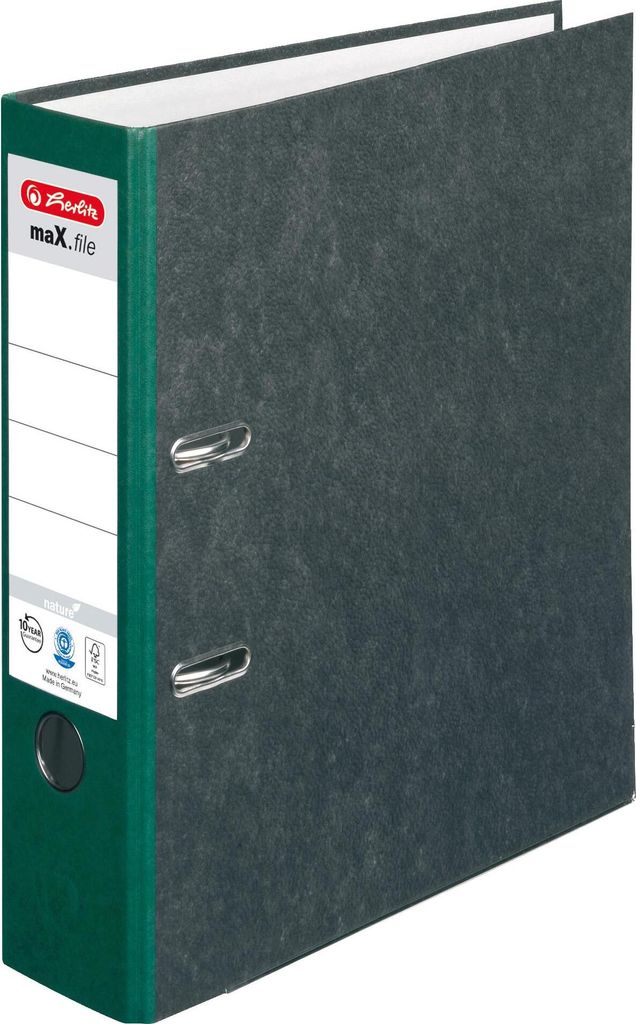 Herlitz Ordner maX.file nature Rückenbreite: 80 mm grüner Rücken