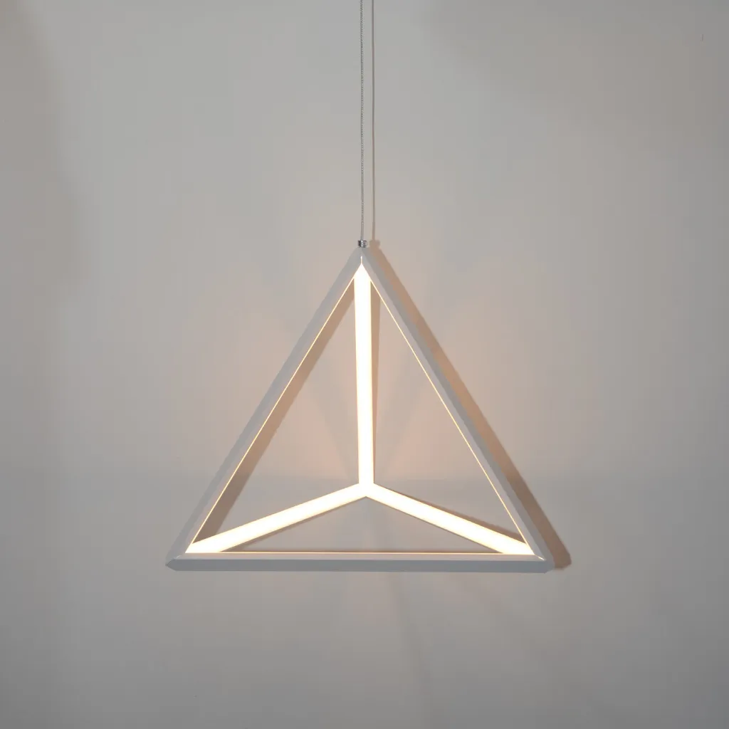Lustre LED Design Triangle Blanc 20W pour Salon et Salle à Manger