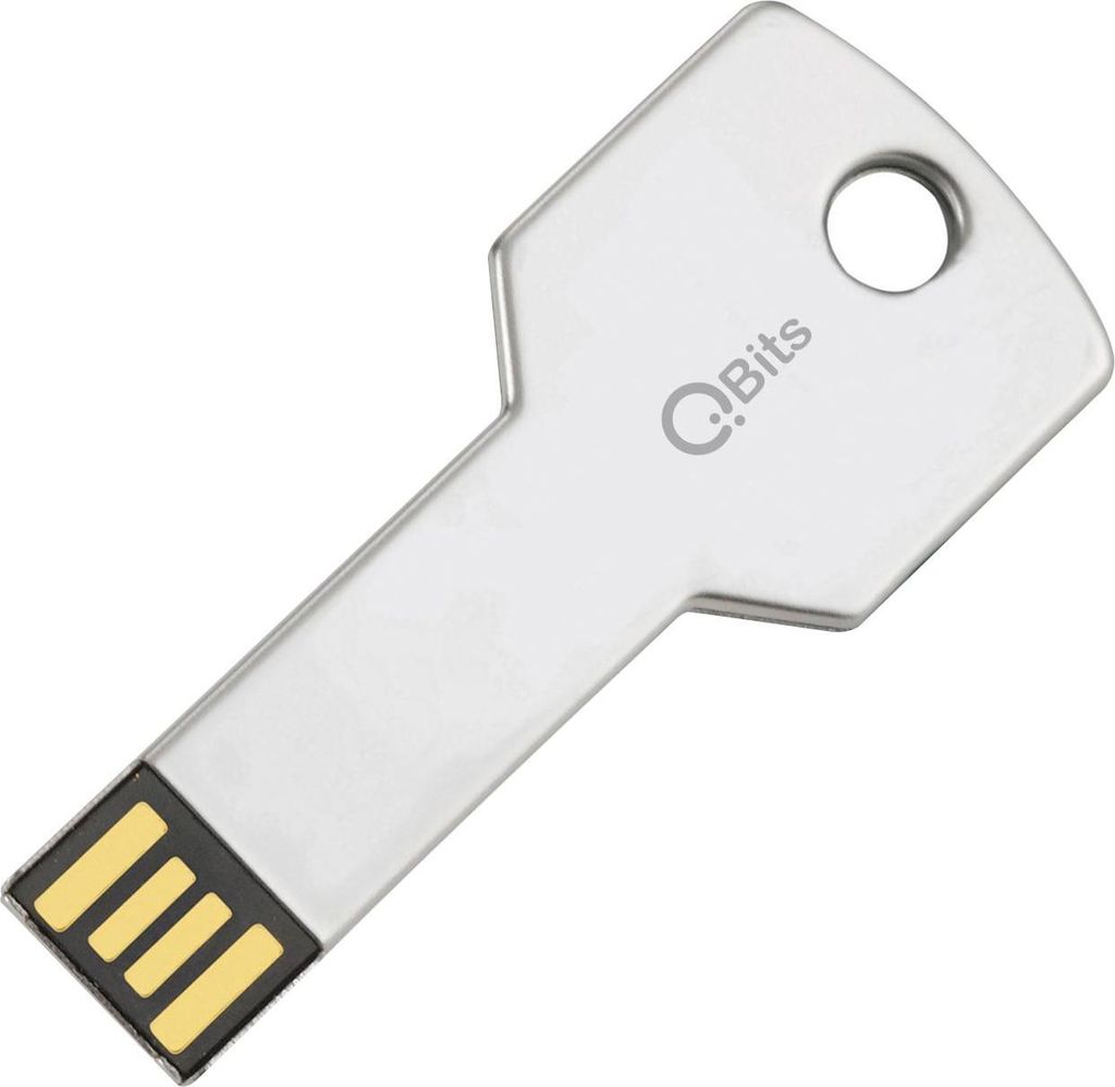 16 GB USB 2.0 Stick Flash Drive Aluminium silber Schlüssel Schlüsselring Metall kompakt Farbe: Silber