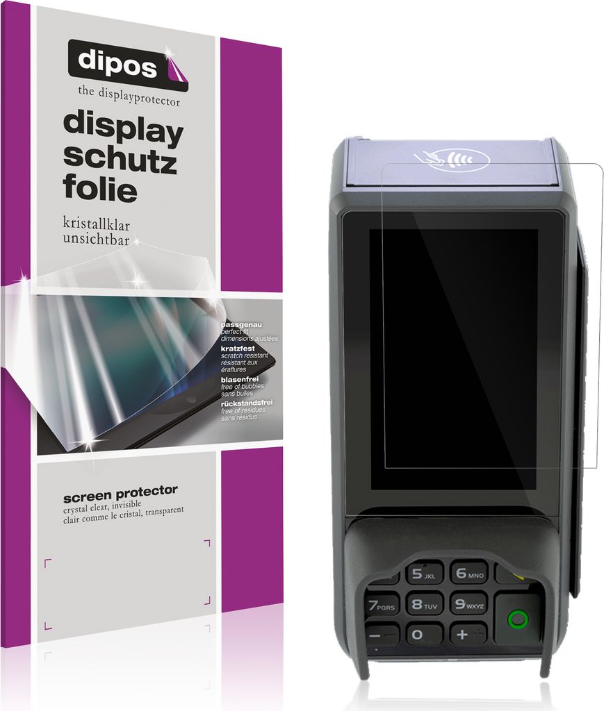 4x Schutzfolie für CCV Base Next klar Displayschutzfolie Folie Display Schutz dipos